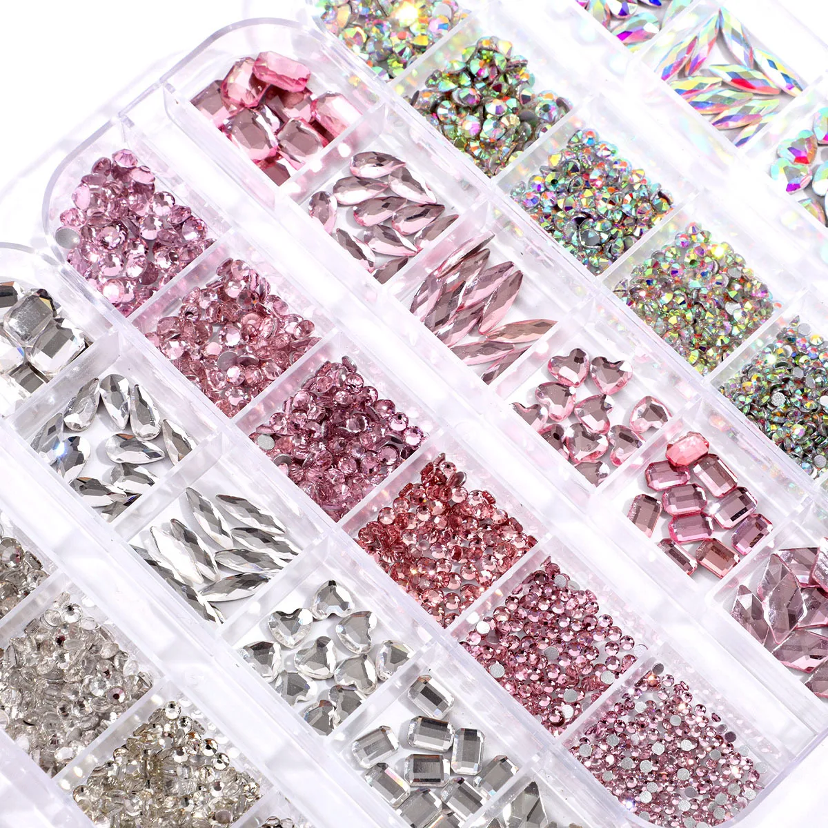 Neue 1 Box Nail Art Strass Bunte Rot Silber Rosa Blau Schwarz Gold 3D Gefälschte Nägel Dekorationen Nagel DIY Maniküre Zubehör – Detail 9
