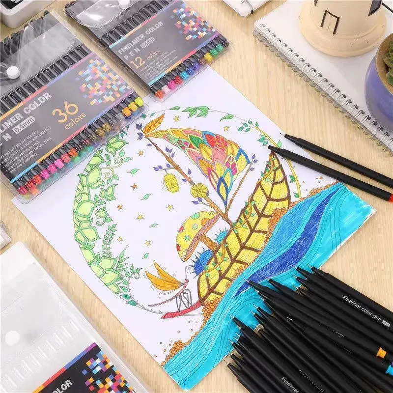 12 Colores Sketch Painting Marker Pen Fineliner Drawing Manga Anime Art  Markers