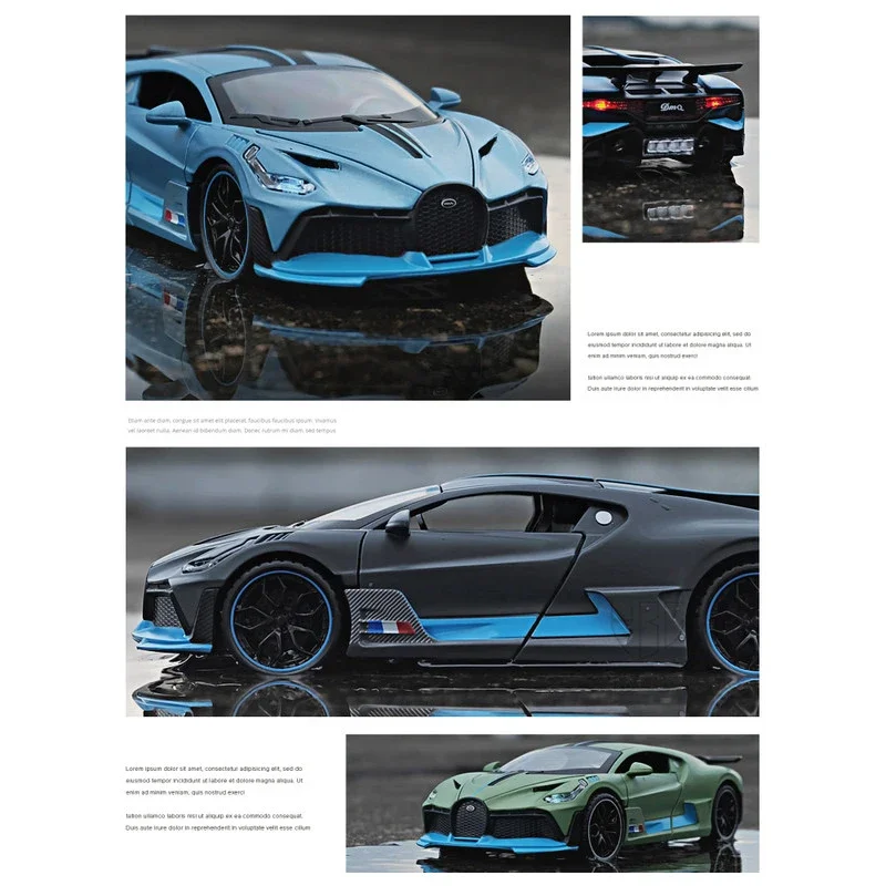 1:32 Bugatti Veyron Divo Alloy Car Model Toy Metal Diecasting Pull Back Miniature Vehicles Toys Auto Kids Children Boys Gifts 6