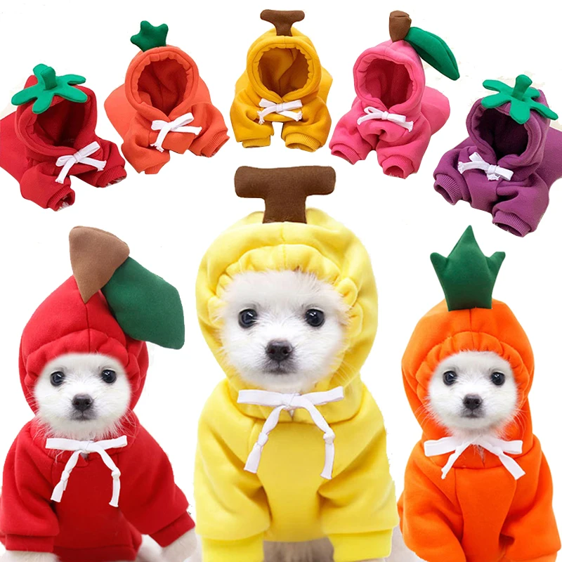 

Cute Dog Clothes Soft Fleece Fruit Shape Pet Clothing for Small Medium Dogs Puppy Cat Costume Coat Chihuahua Bulldog Outfit