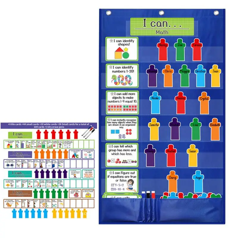 large-pocket-chart-i-can-statements-wall-mount-pocket-chart-classroom-schedule-chart-file-organizer-educational-charts-with