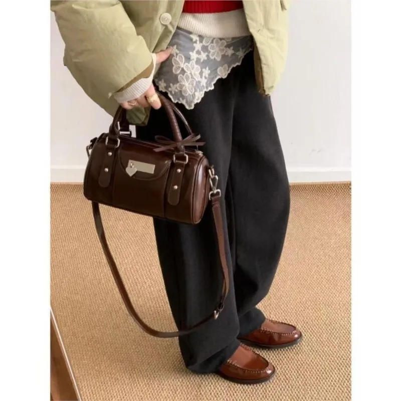 JIAERDI Sweet Cool Coffee Messenger Bag Women Moto Biker Handle Bowling Y2k Bag Female Retro Hot Giirls Pillow Crossbody Bags