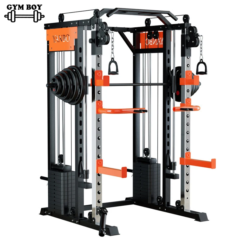 Smith Machine Cage System, Home Gym Rack Multifunzione, Stazione Di Allenamento Per La Forza Personalizzabile, Attrezzature Per Il Fitness, Bodybuildi