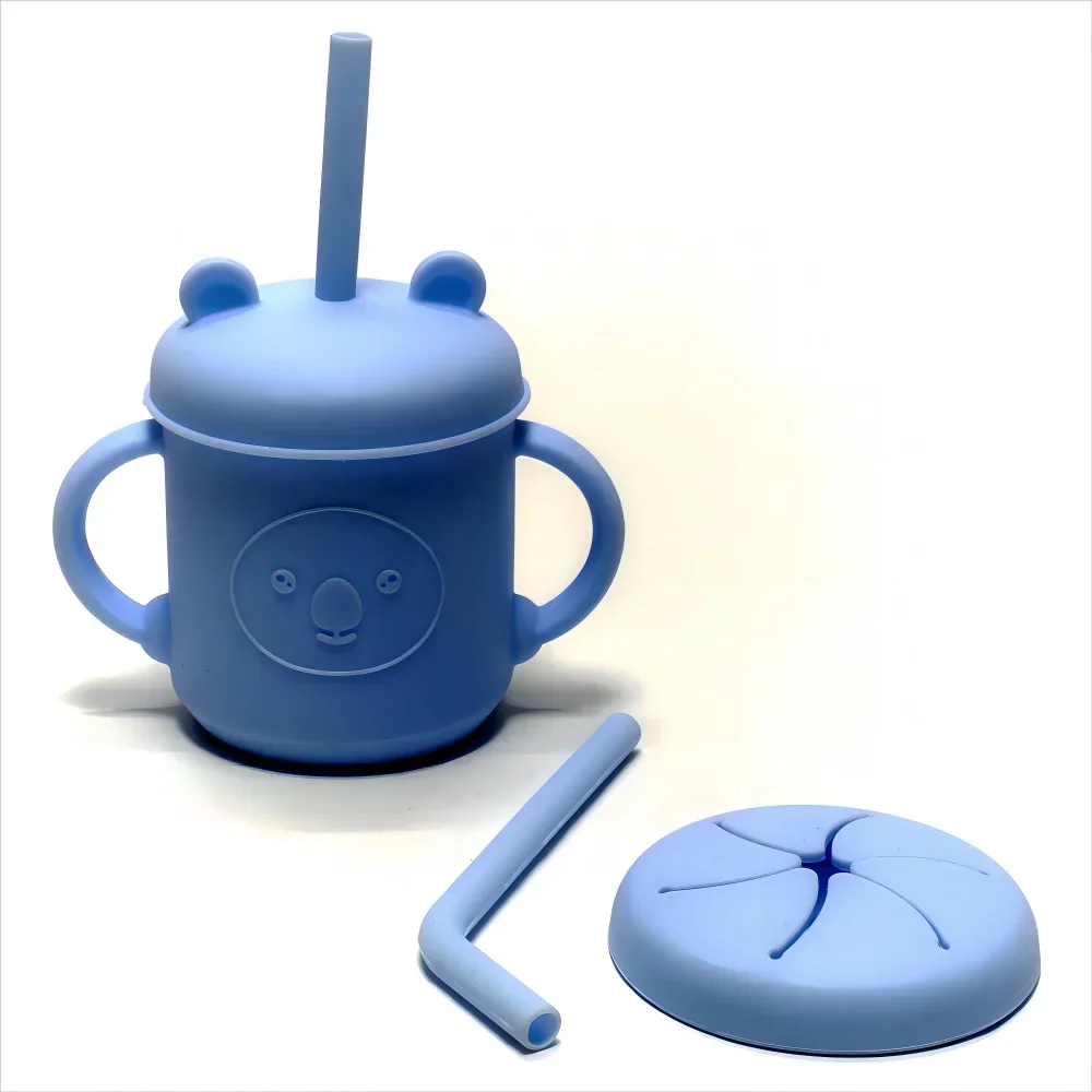Straw cup baby silicone water cup school drinking drop resistant high temperature children's fall prevention water