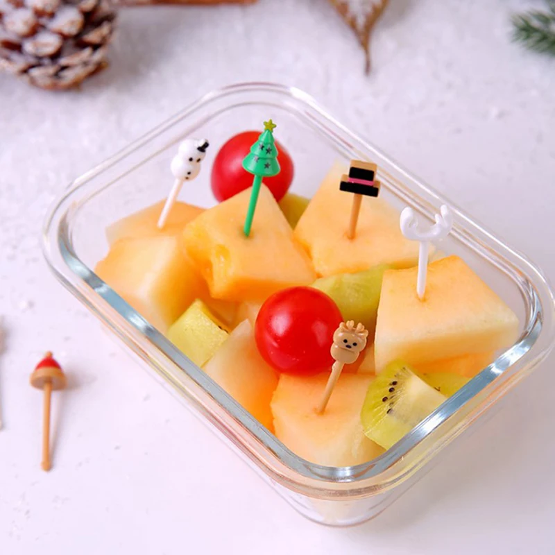 

Вилка для фруктов, пластиковое украшение для пищевых продуктов Bento Kids, зубочистка, обед, мини-фотография торта