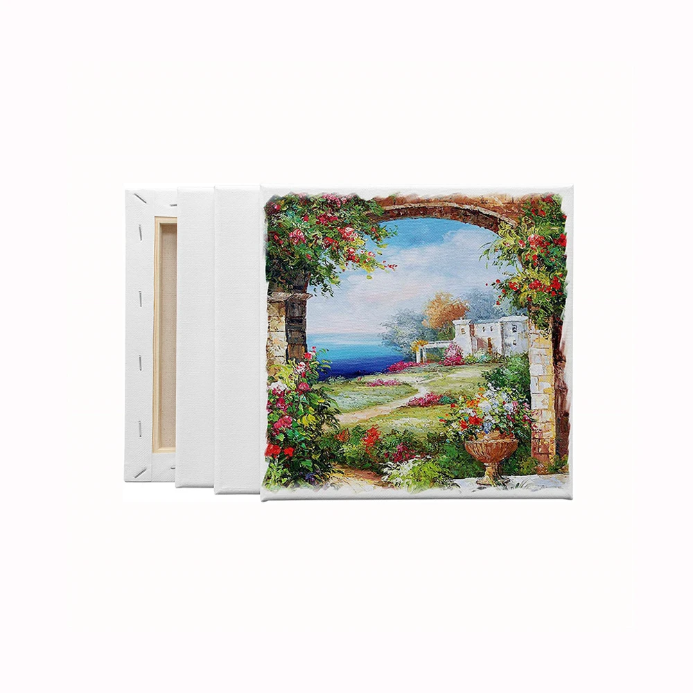 10 PCS Stretched Canvases for Painting 8In Blank Canvas Boards Cotton Art Panels for Oil Acrylic & Watercolor Paint XB