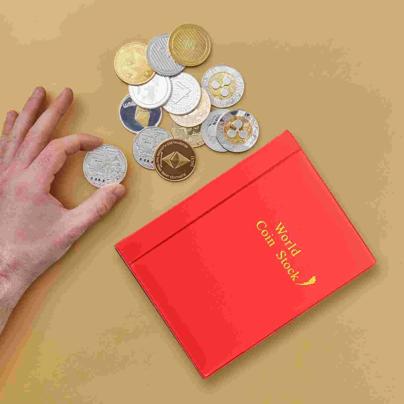 

Coin Collection Book Photo Album Portable Storage Display Holder Pu Decor