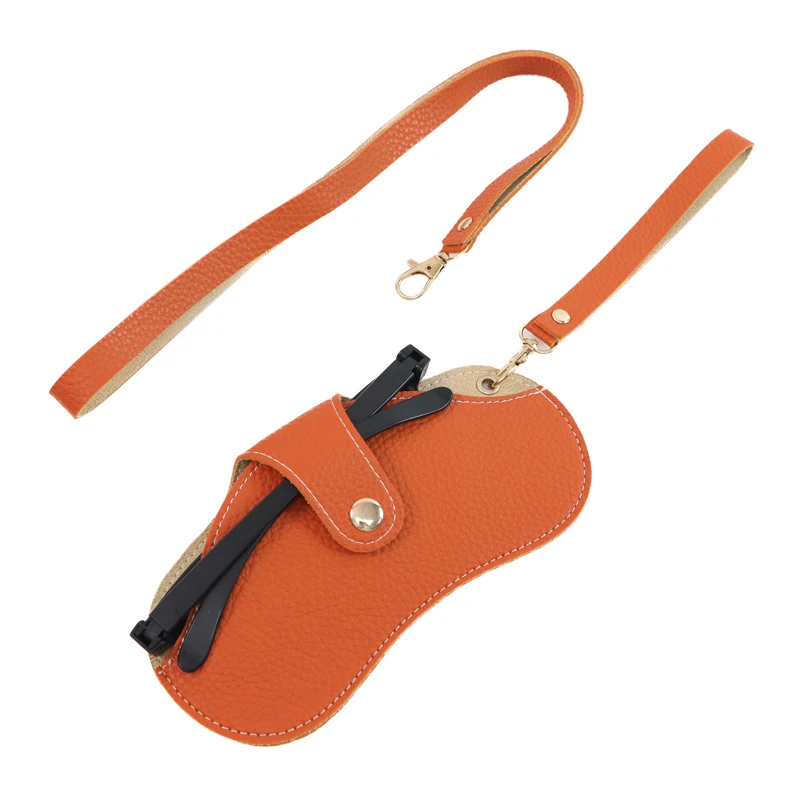 Chic Leather Soft Glasses Case - Fashionable Portable Eyewear Accessory