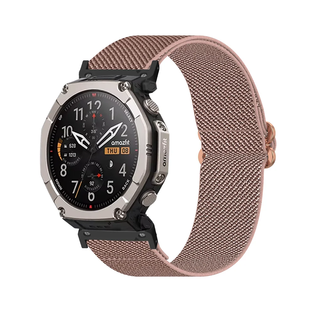 Braided Elastic Nylon Watch Band with Butterfly Slip Buckle
