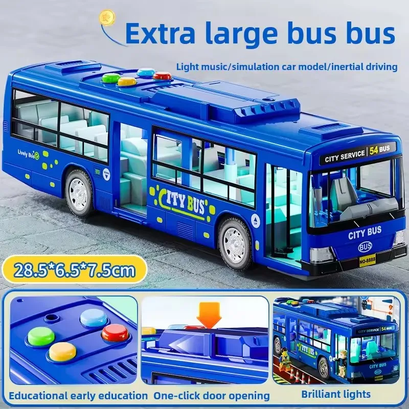 Simulation Bus Toy For Kids With Light And Music Pull Back Car_voghion.com