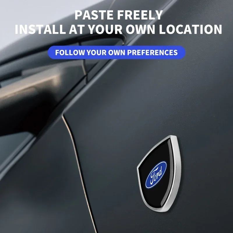 Ford Metal Shield Sticker Car Trunk Window Side Emblem Decorative Badge Decal For Ford B-Max cmax smax KA st li