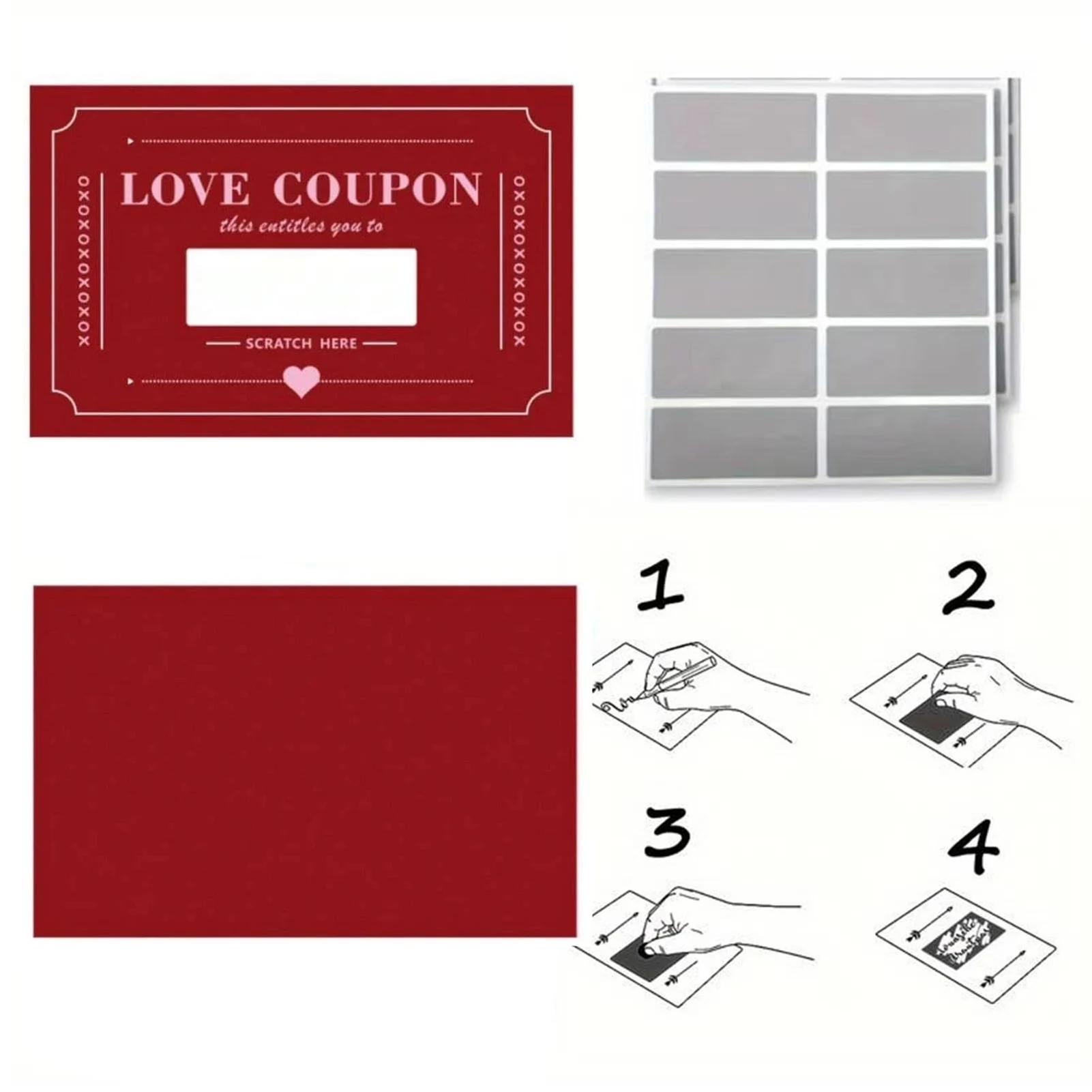 Rubbelnde Liebesgutscheine, 20-teilig, zum Rubbeln, Valentinstagskarte, DIY, Valentinstag, Liebesgutscheine, kreative Geschenke für Freunde – Detail 6