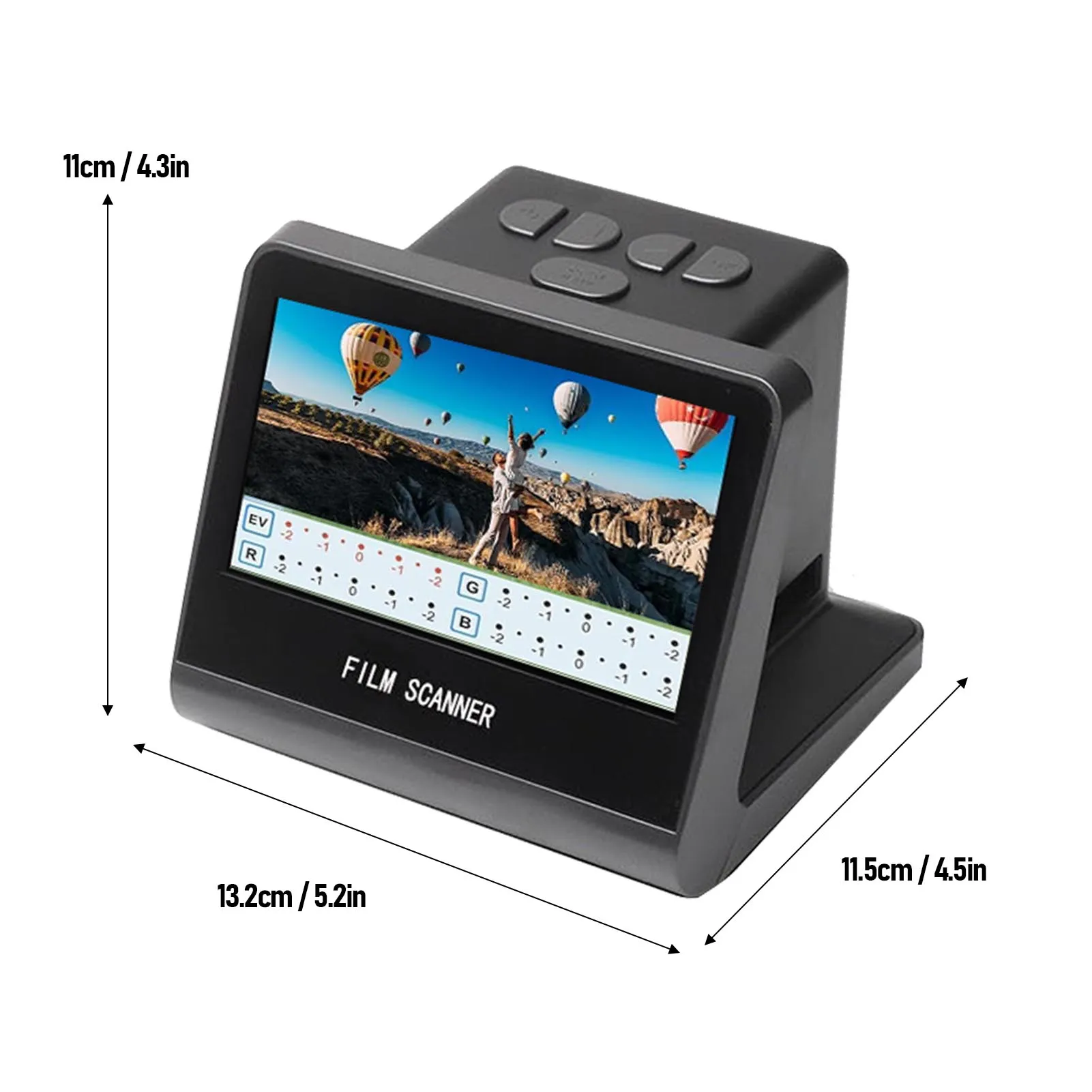 Film Scanner 22MP Film and Slide Scanner 5in Color HD LED Screen Convert Black Negative Monochrome Slides Into JPEG Photos
