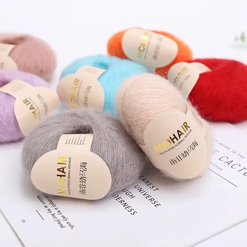 25g Mohair Yarn Extra Soft Warm Baby Wool Crochet Yarn for Hand Knitting Sweater Shawl Scarf DIY Material Supplies 2