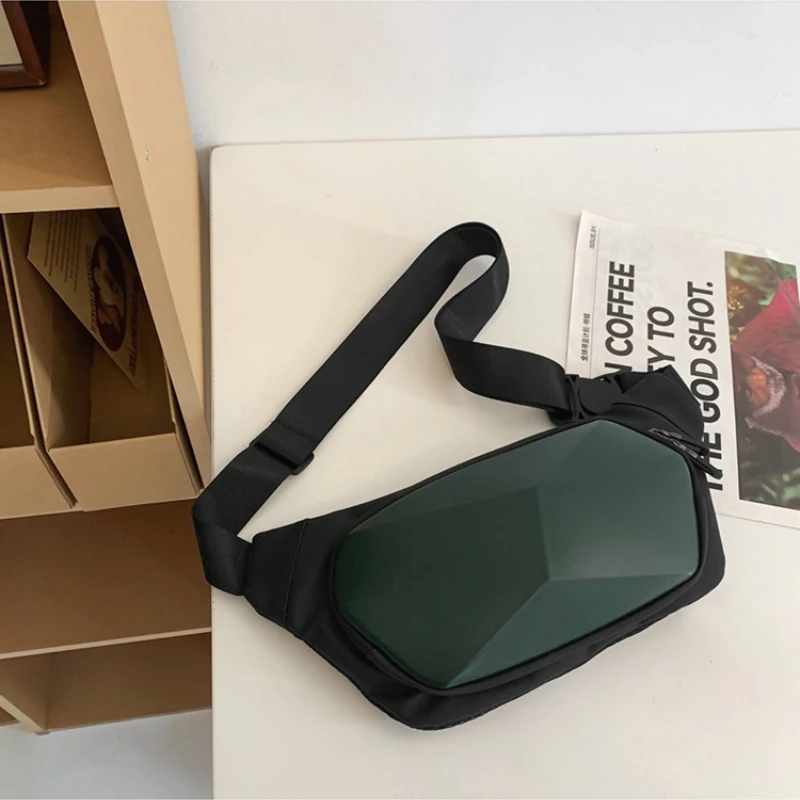 Chest Bag Sports Fashion Unisex Single Shoulder Crossbody Bag Casual Solid Color Zipper Connector Trend Personality All-match