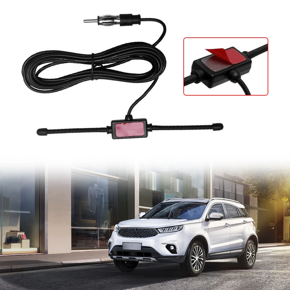 

1PC Car Dipole Antenna Boat Stereo AM FM Glass Antenna Radio Antenna Car Exterior Parts Aerials With DIN Plug Connector