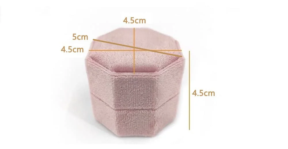 Personalisierte Hochzeit Samt Ring Box Verlobung Triple Slot Octagon Ring Box Moderne Hochzeit Dekoration 1/2/3 Slots Ring Box – Detail 2