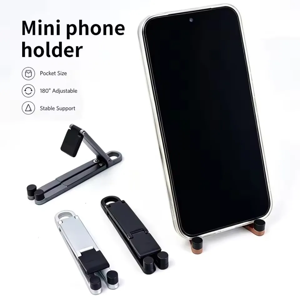 Compact Foldable Keychain Phone Stand - Portable and Adjustable Kickstand