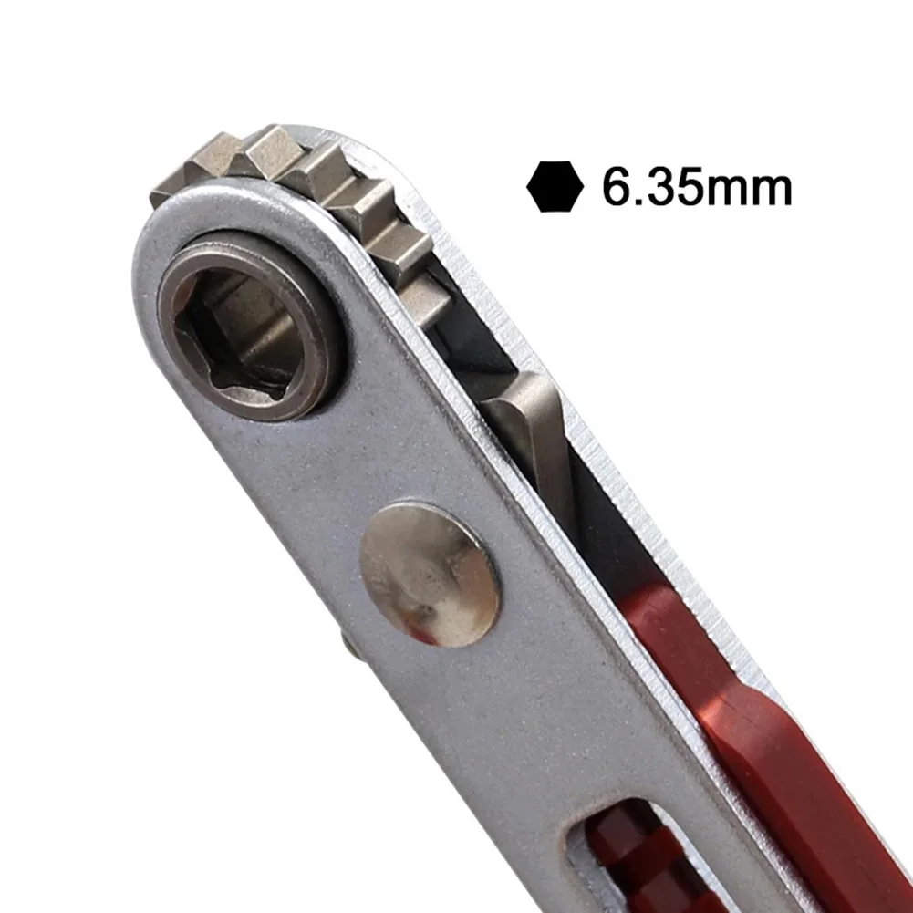 

Screwdriver Ratchet Wrench 1/4 Inch 103mm 15 Teeth Bidirectional Control Chrome Vanadium Steel Dual Drive Head