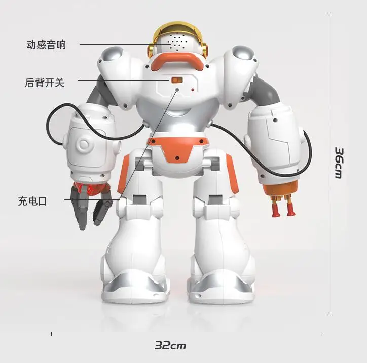 Smart Programmable, Dancing Remote Control Robot  Launch Missiles, With LED Lights Rechargeable Robot Toys Gift For Children 6