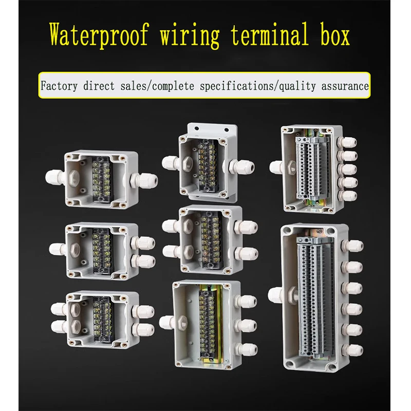 Caixa Terminal Plástica para Monitoramento Doméstico Fonte de Alimentação com Terminal Exterior Impermeável Rosqueando Cabo Distribuição Selagem