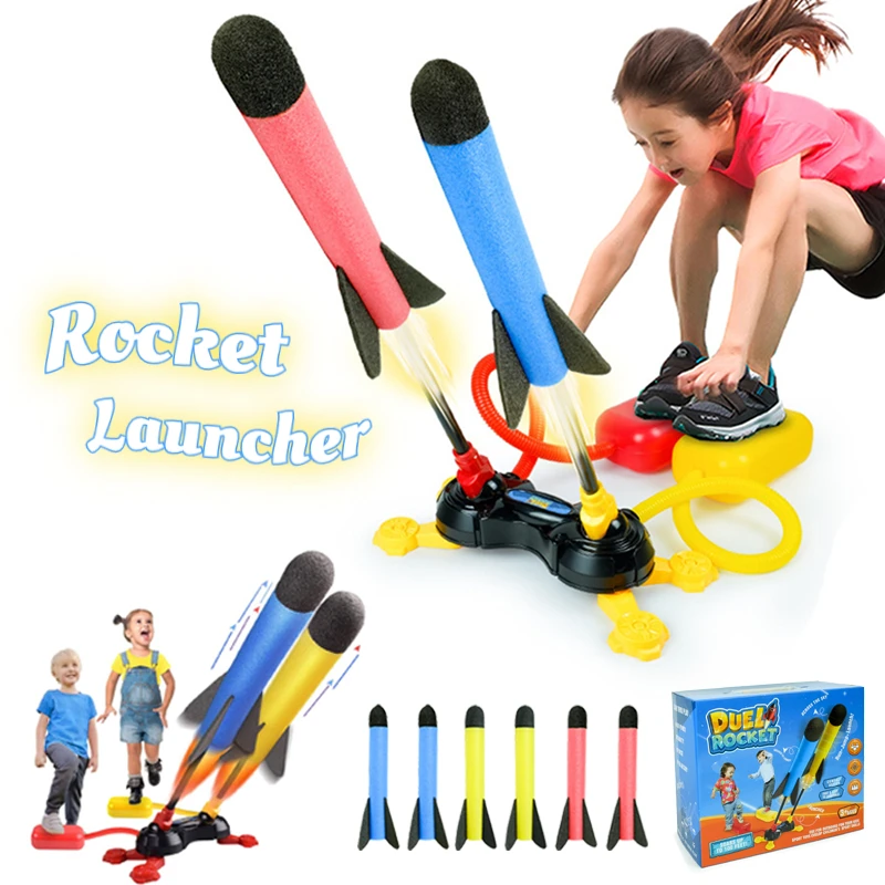 

Kid Air Rocket Foot Launcher Toy Eva Foam Cotton Material Soaring Rocket Interaction Jump Sport Outdoor Games Child Play Set Toy