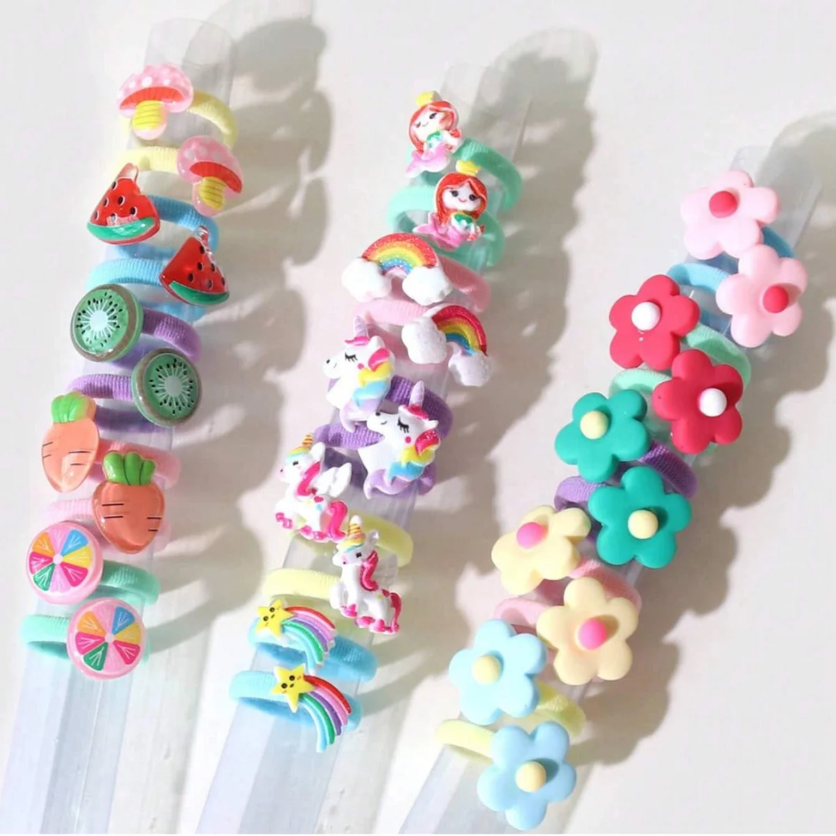 30 Stück Blumen-Stirnband, niedlicher Cartoon, klein, frisch, für Kinder, Haarband, Gummiband, Haar-Accessoires-Set – Detail 3