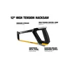 TOUGHBUILT TB-H4-22H 12in High Tension Hacksaw Garden Saw Hand Tools 2