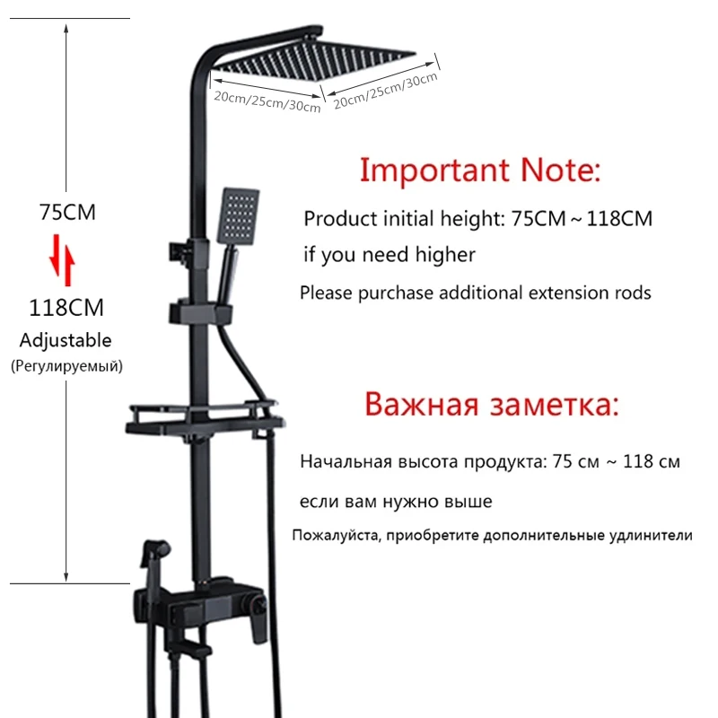 Bathroom Shower Faucet Set OXG Brass Thermostatic Digital Display Rain Column