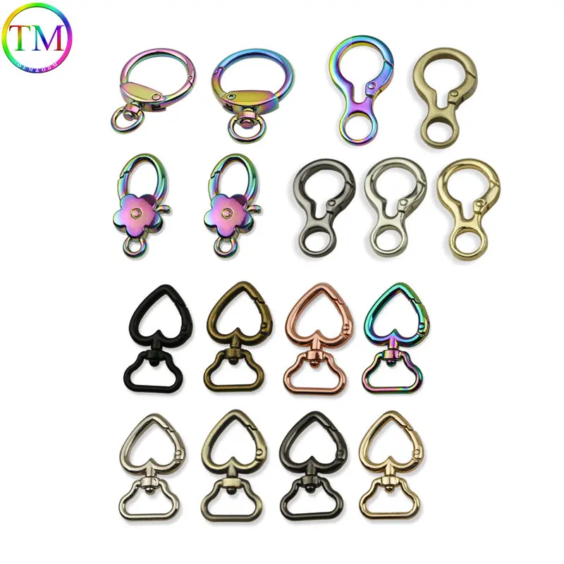 

3.5/8.5/9/19mm Fashion Metal Snap Hook Bags Chain Buckles Lobster Clasp Collar Carabiner Diy Keychain Bag Hardware Accessories