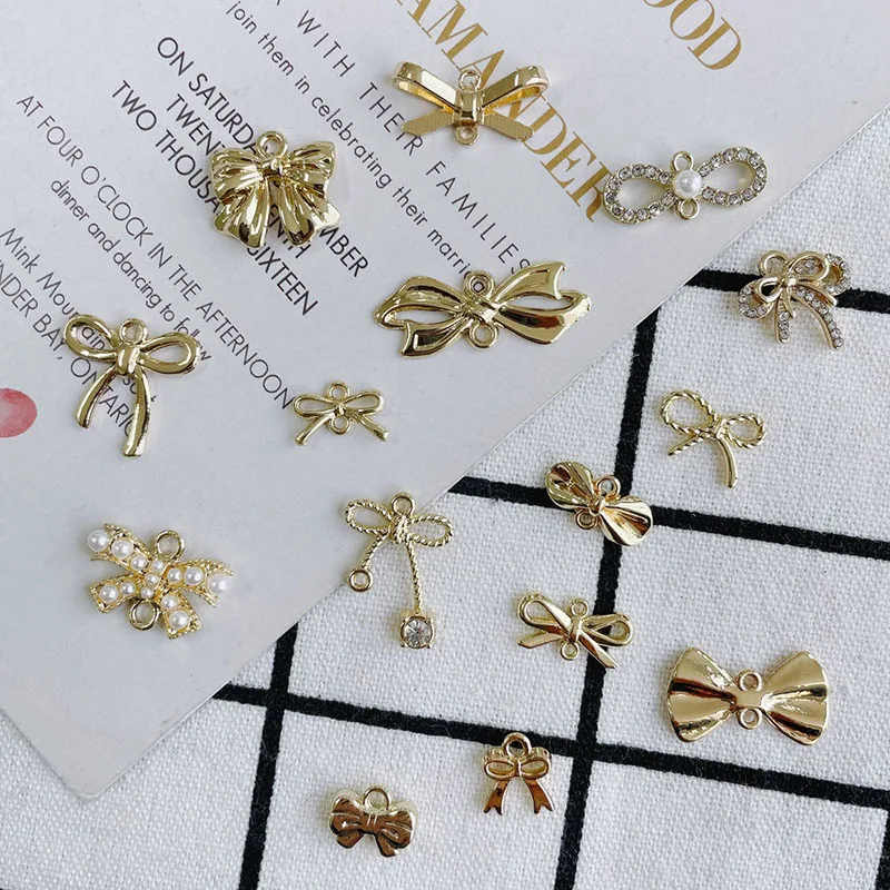 

10pcs Butterfly Bowknot Pendants Base Alloy Gold Color Pendant Charms for Diy Jewelry Making Necklace Earrings Accessories