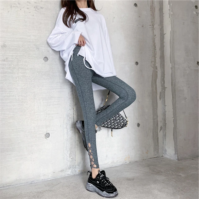 2022 Spring And Autumn Tall Waist Hollow Out Side Hem Elastic Waist Maternity  Leggings Stretched Pregnant Women Pants Trousers - Pants & Capris -  AliExpress