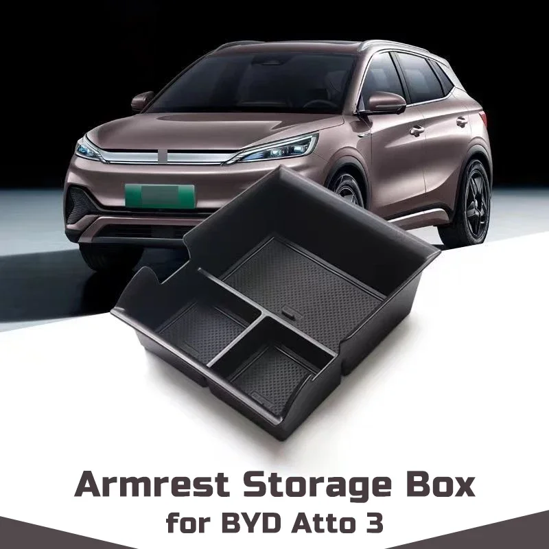 Center Console Armrest Storage Box for BYD Atto 3 Yuan Plus Organizer Case Container Tray Car Accessories