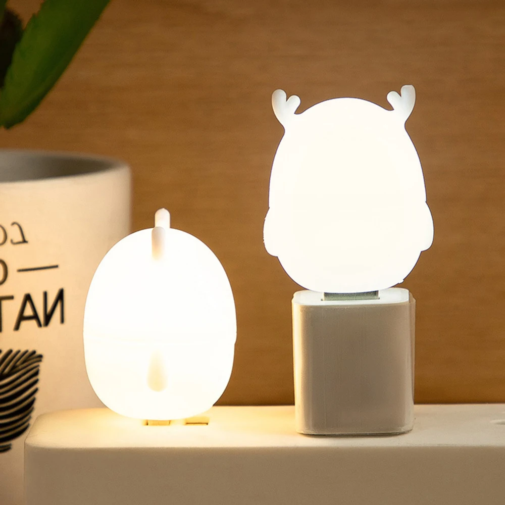 Deer Head Book Light USB Plug Night Light Computer Mobile Powered Reading Lamp Eye Protection Bedside Sleeping Lamp