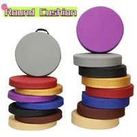 Leather Waterproof Round Chair Cushion with Memory Foam - 35cm Seat Pad for Office Home Car, Black Handle & Multi-Color Options 1
