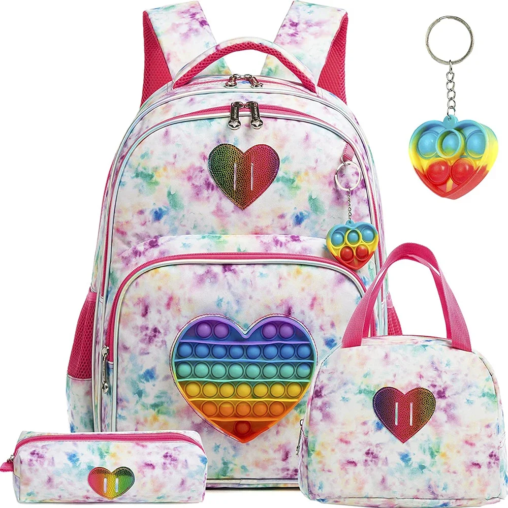 

Gsequins 3 In1 Kids Bags for Girls Kawaii Backpack Waterproof Children School Bags for Girl Bags for Girls Set Bag Kids Backpack