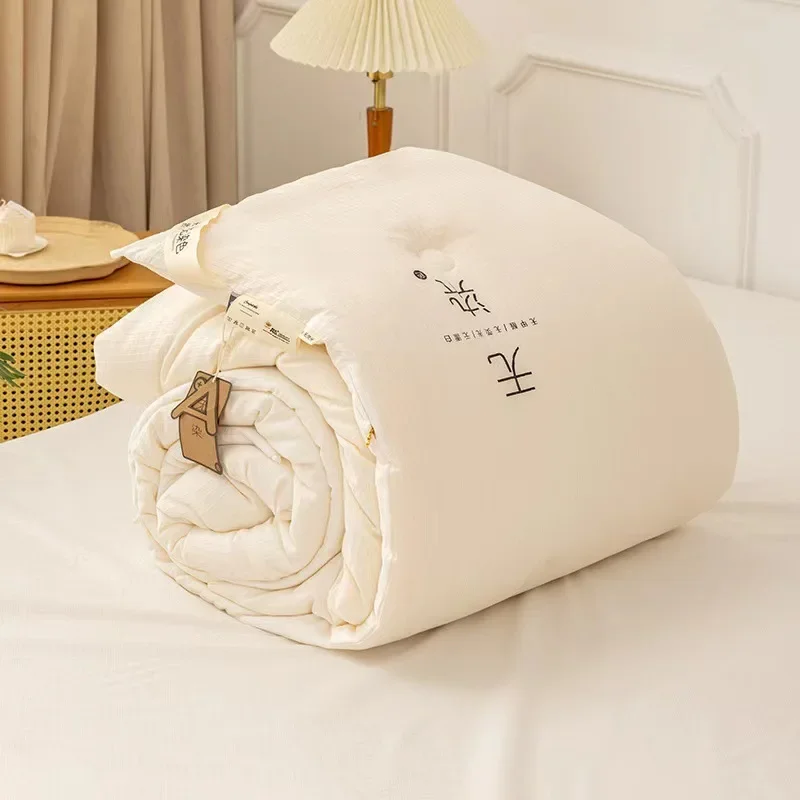 Knitted Cotton Comforter Soybean Fiber Quilt Warm Four Seasons Single Double Duvet Soft Twin Queen King Bedding bed comforter