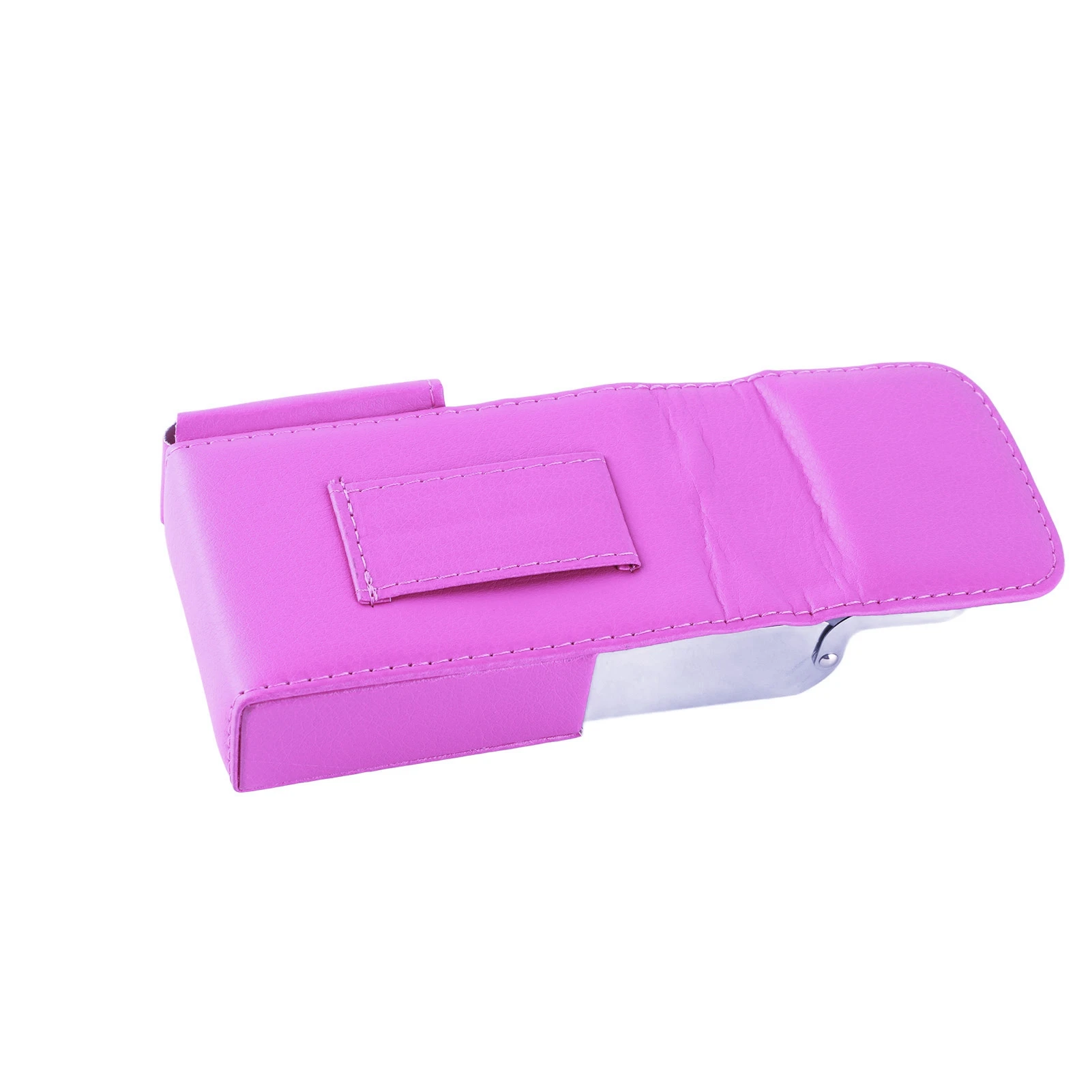 Elegant PU Leather & Stainless Steel Cigarette Holder with Built-in Lighter - Stylish and Portable Design