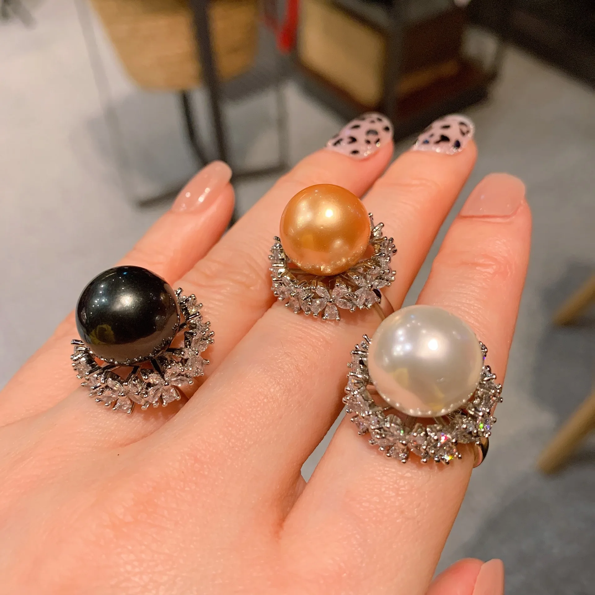 

Gold Pearl Wheat Ears Adjustable Ring Party Women's Jewelry 2023 New Luxury for Girlfriend Flower Charms Friends Gift