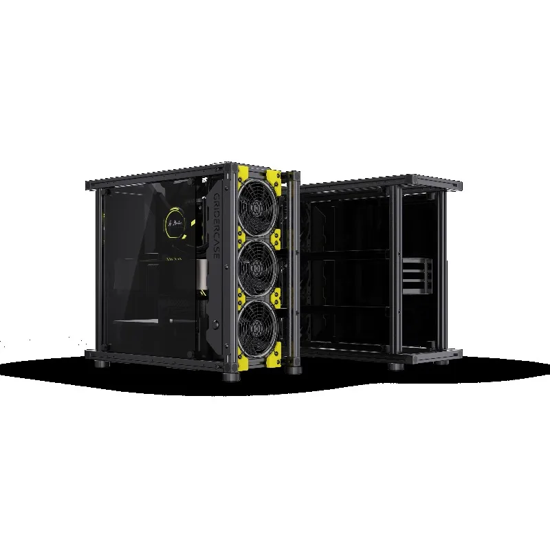 VEDDHA 베타 V2.0 오픈 섀시 - 레트로 산업 디자인, 고강도 알루미늄 ATX 케이스 DIY 수냉 시스템용