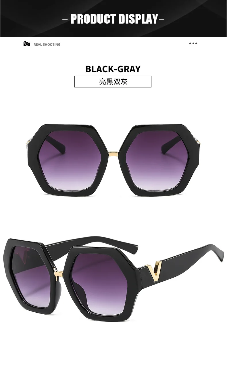 Fashion Big Frame Hexagon Occhiali da sole Donna 2023 Designer Occhiali oversize Occhiali da sole quadrati da uomo Occhiali da sole Gafas femminili_voghion.com