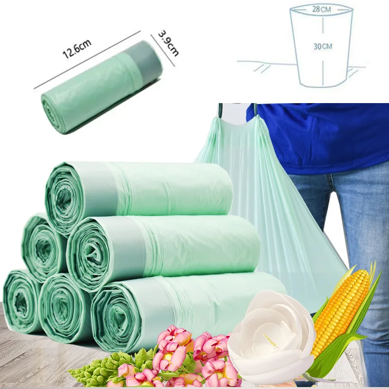 

Biodegradable Trash Garbage Storage Bag, Thickened, Disposable, Compostable Kitchen Waste Bag, Starch-based Garbage Bags