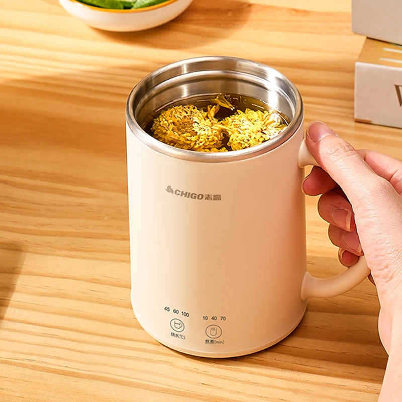 400ml Electric Kettle Boiled Water Tea Pot Health Preserving Pot  Electric Heating Cup Multicooker Desktop Stew Cup 220V