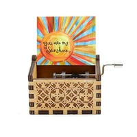 Wooden Hand-operated Type Music Box Can't Help Fall in Love You are My Sunshine Valentine's Day Gift Birthday Present to Wife 2