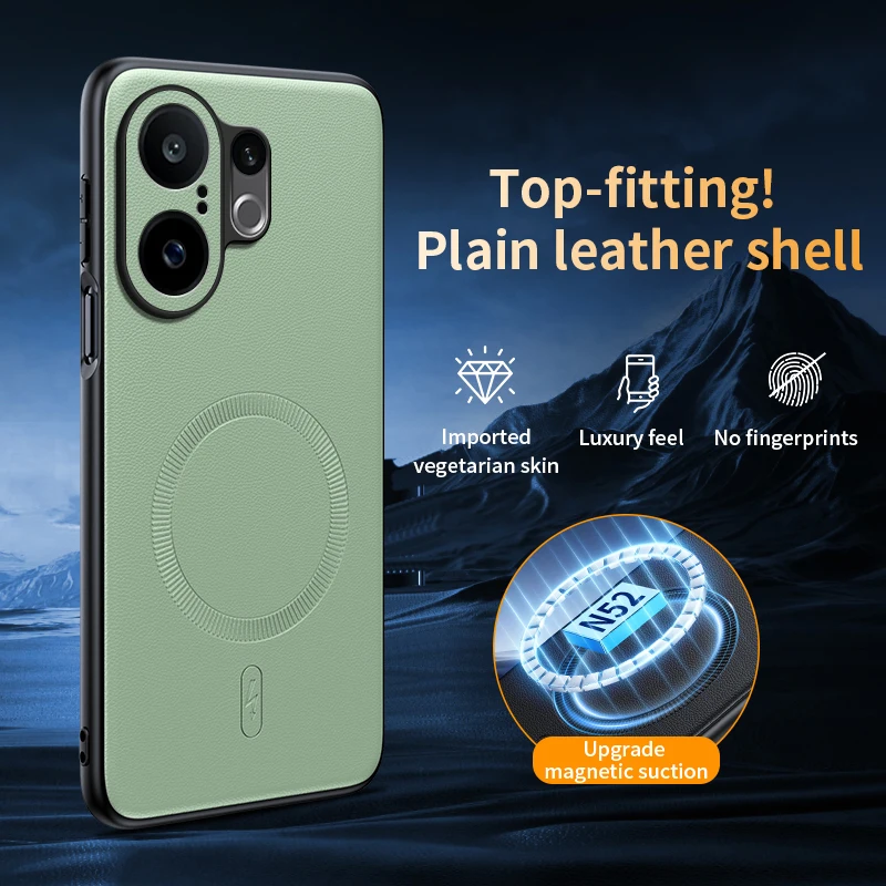 Luxurious Leather Armor Magnetic Phone Case - Premium Protection Cover