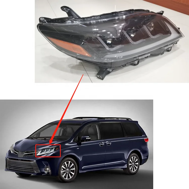 

High Quality LED Headlights US Version 3 Eyes Head Lamp Modified Headlight for Toyota sienna 2011-2018