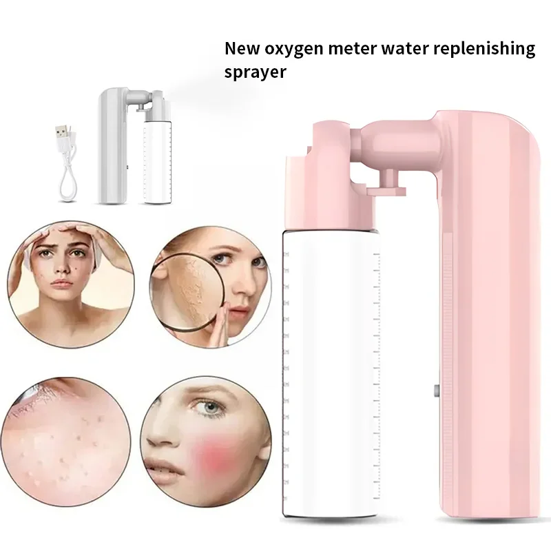 New 80ml Oxygen Injection Instrument Water Replenishing Spray Household Hand-held Face Cold Spray Humidifier Beauty Health