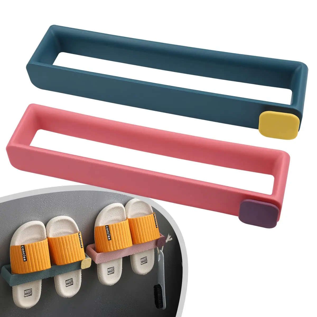 Slippers shoe rack Hanging Self Adhesive Multi Function Wall Bracket Organiser for Door Cabinet