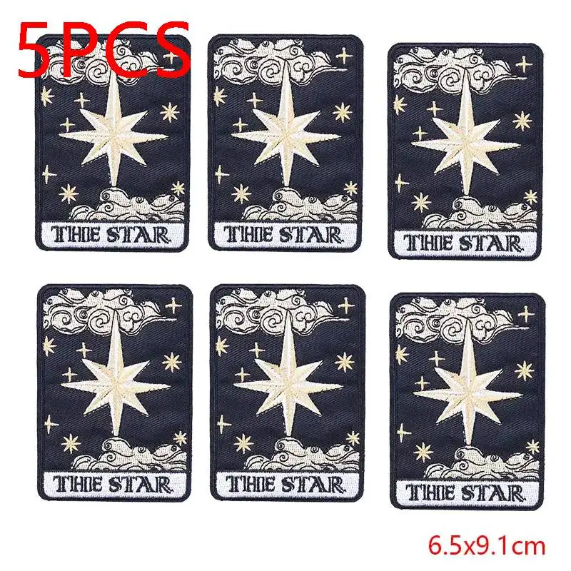 Description Picture 6 of item5PCS/Lots Animal Tarot Cards Patch Cartoon Embroidered Patches For Clothes Jacket Backpack Iron On Patches For Clothing Stickers
