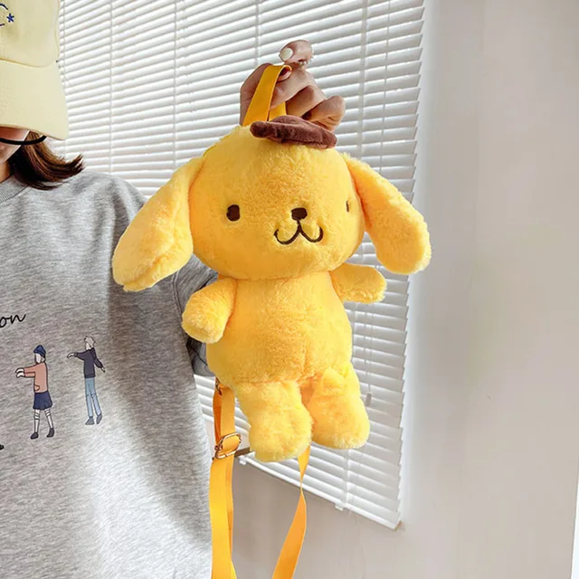 Kawaii Soft PomPomPurin Stuffed Plush Backpack Gifts For Kids Children Girls Lolita Style Bag Lovely Pom Pom Purin Bag 6